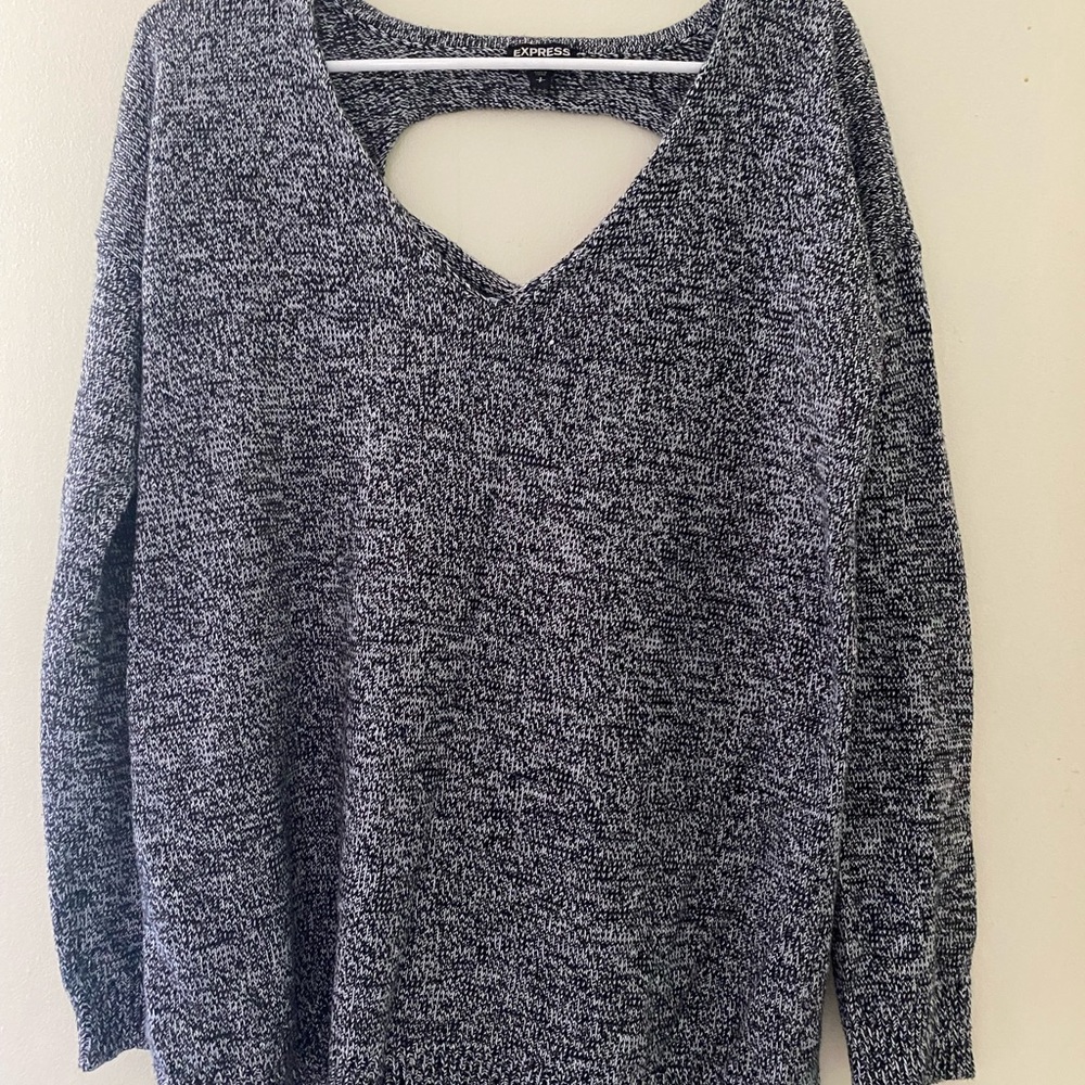 Express sweater with back opening details